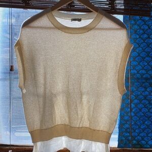 Vince Cap Sleeve cashmere & Silk Trimmed Sweater
 XXS F3840